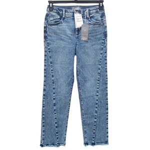 Wit & Wisdom Jeans Twist Seam Straight Leg Ankle Fray Hem High Rise Absolution 4